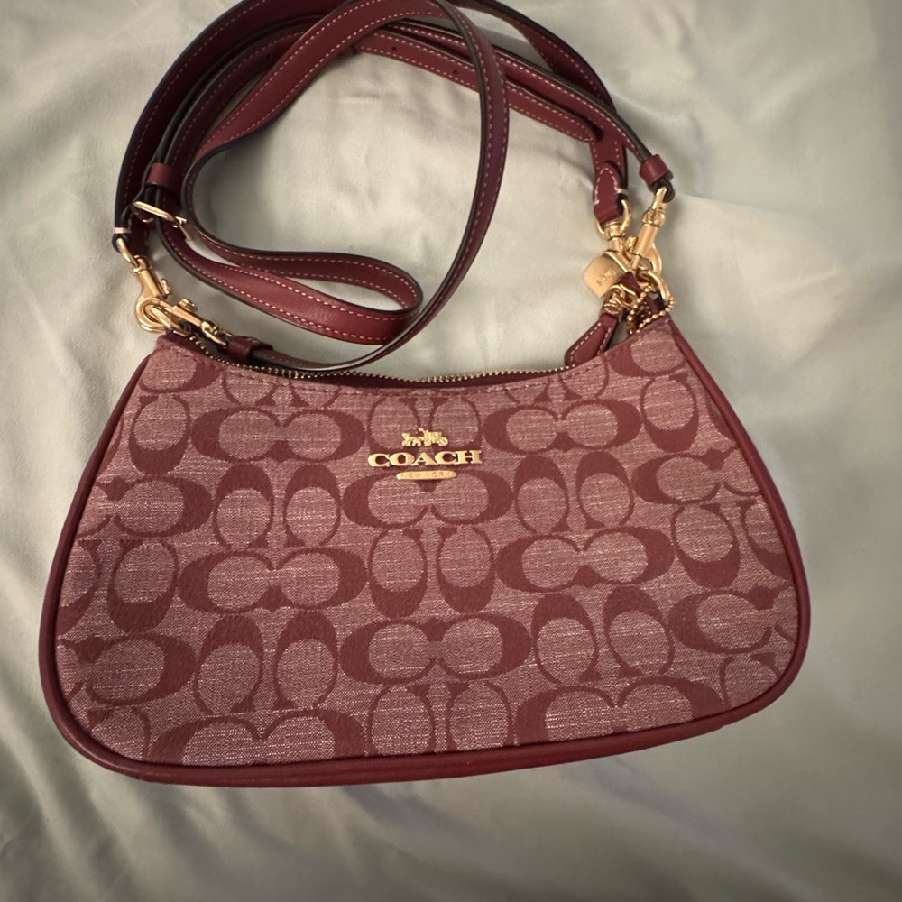Coach Maroon Signature Shoulder Bag